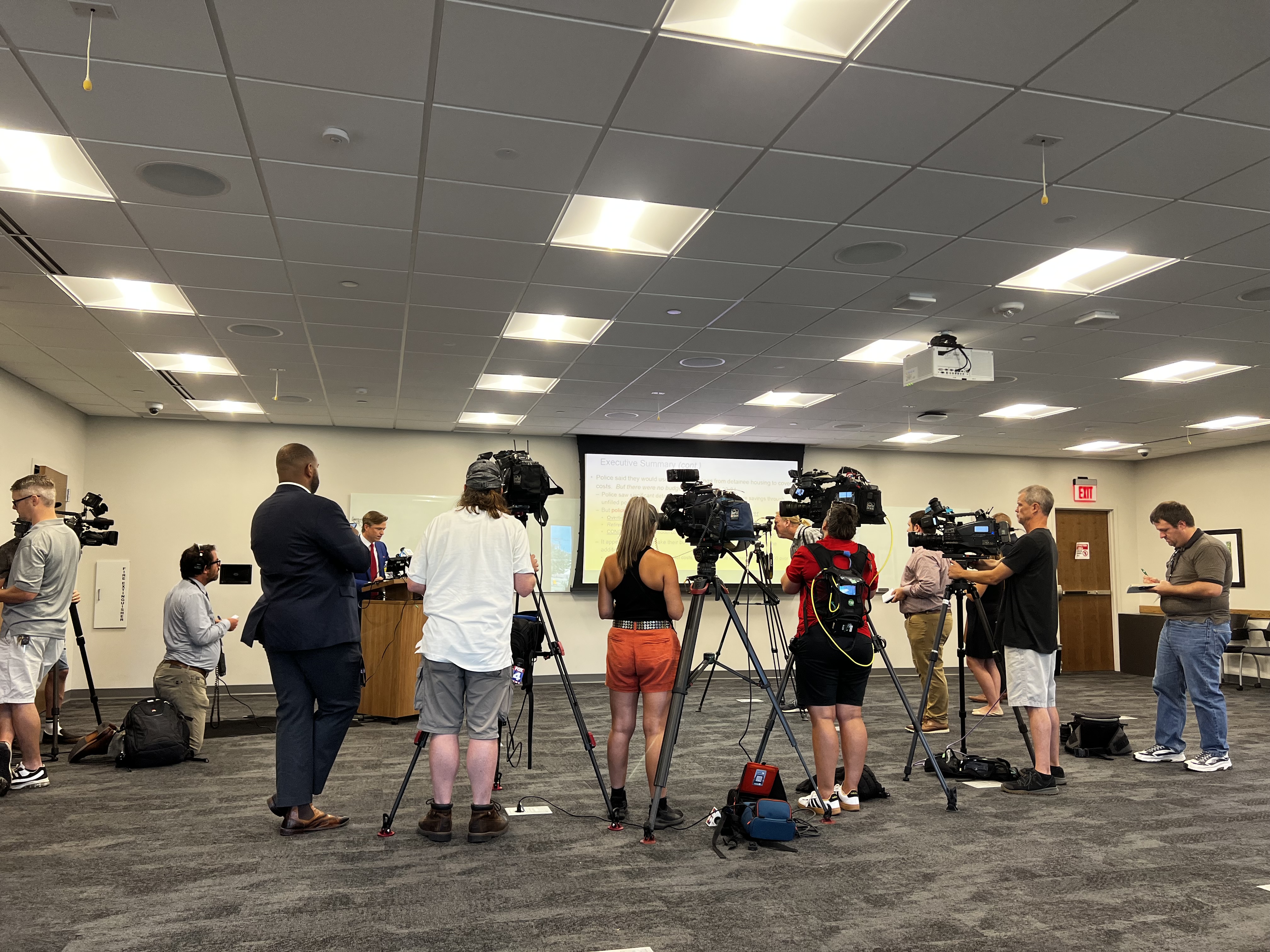 Special Counsel Dan Nelson addresses members of the media during a press conference in July 2022.