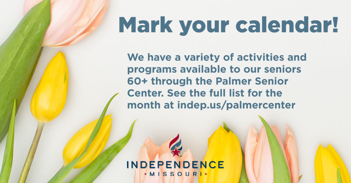 Tulips along the left and bottom of the image with the color Independence logo centered on the bottom. Mark you calendar typed across the right upper side. 