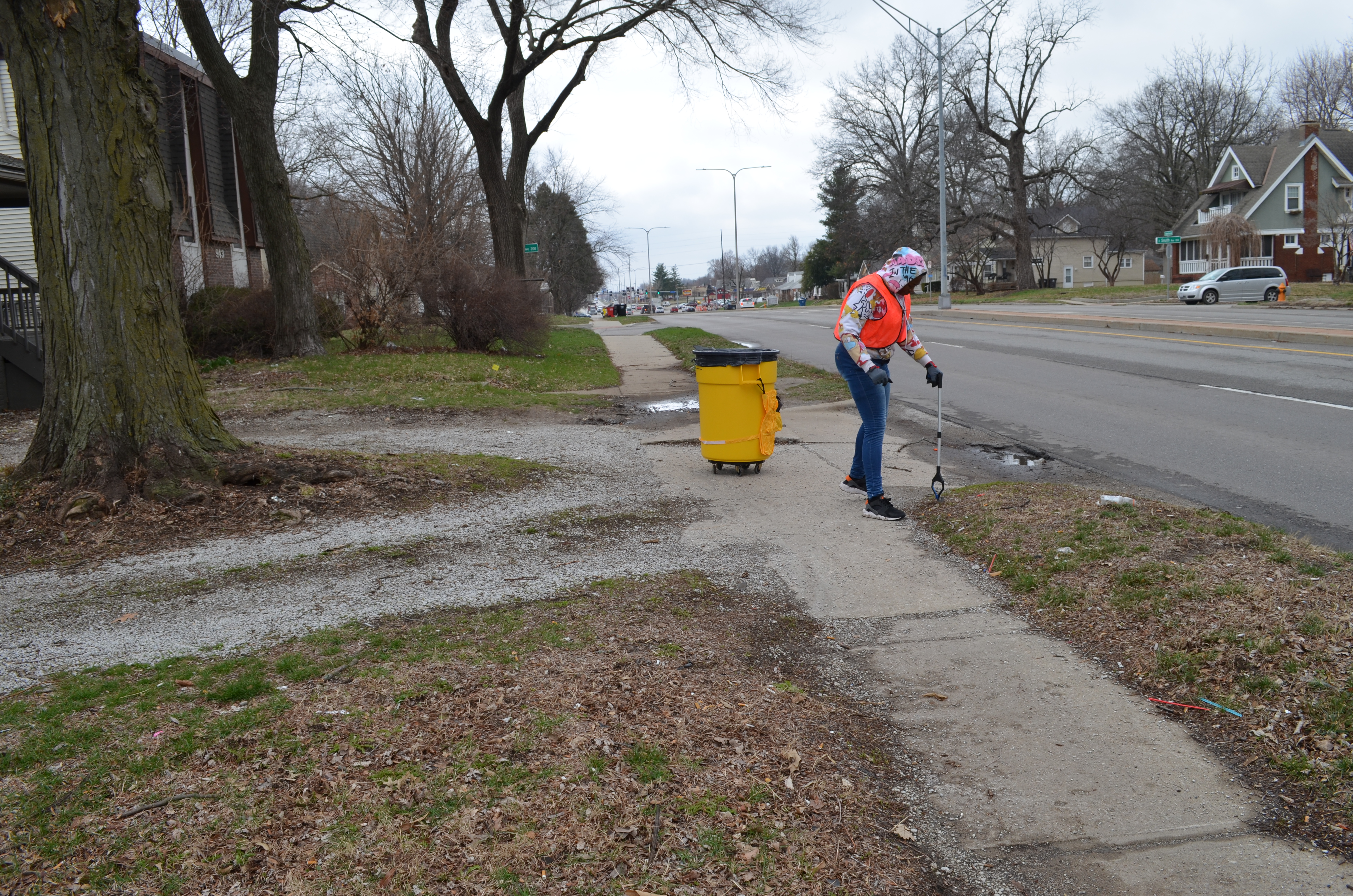 Image of a person cleaning Noland Road