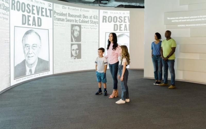 Image of Family in Truman Library and Museum